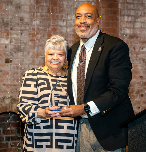 Blaine Griffin inducts Lucy Torres Cleveland International Hall of Fame