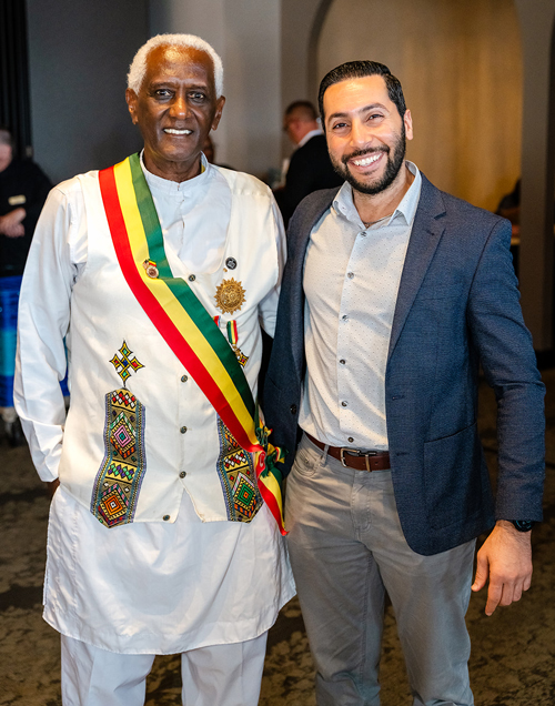 Aklilu Demessie freinds at Cleveland International Hall of Fame