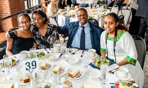 Aklilu Demessie freinds at Cleveland International Hall of Fame