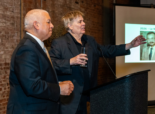 Russ Mitchell and Dan Hanson toast the 2026 Class