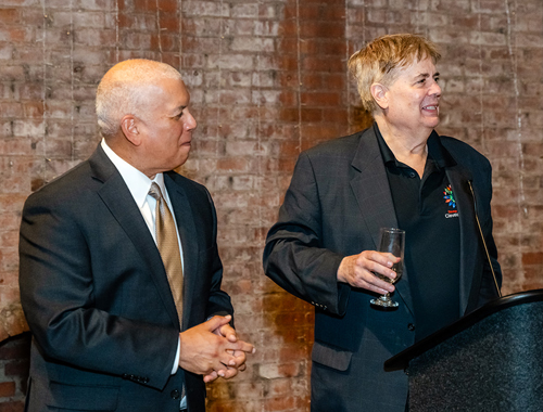 Russ Mitchell and Dan Hanson toast the 2026 Class