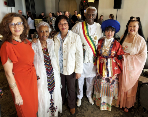 Aklilu Demessie friends at Cleveland International Hall of Fame