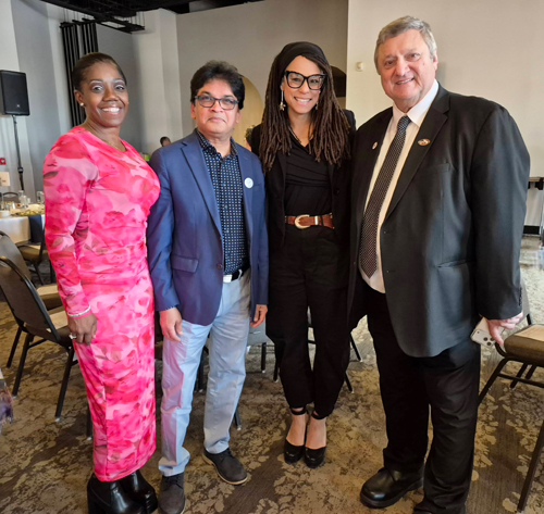 Valarie McCall, Bharat Kumar,  Judge Sydney Saffold and Pierre Bejjani
