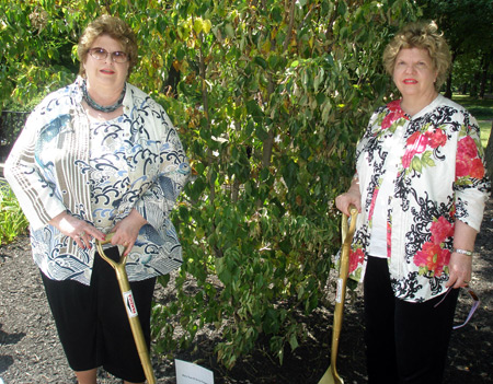 Elaine and Betty Rose Galgany tree in Hungarian Cultural Garden in Cleveland