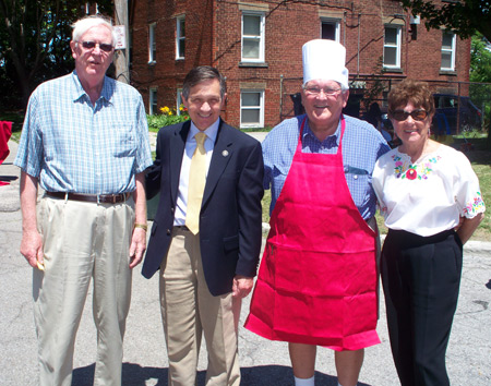 Glenn and Jenny Brown and Dennis Kucinich with a gulyas chef
