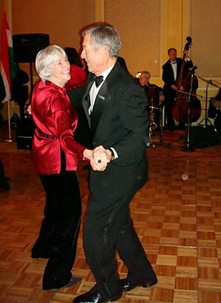 Senator George Voinovich and wife Janet Voinovich dancing