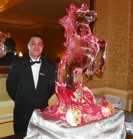 Apricot Brandy (palinka) ice horse sculpture