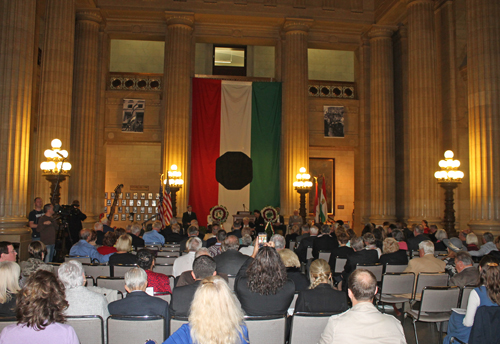 Crowd at Hungarain Revolution 60th anniversary in Cleveland