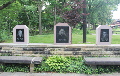 Bartok, Liszt and Kodaly monoliths in Hungarian Cultural Garden