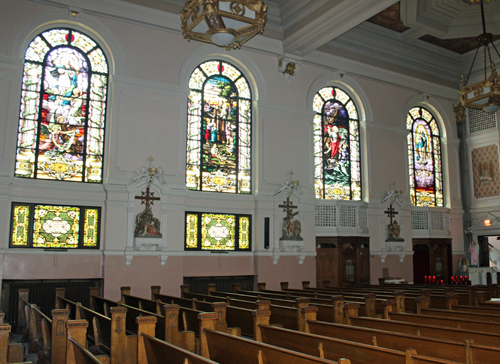 Stained glass inside Saint Elizabeth of Hungary Church