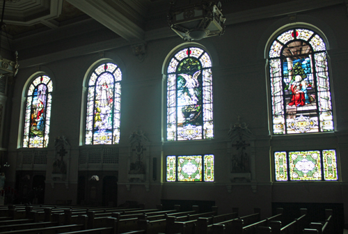Stained glass inside Saint Elizabeth of Hungary Church