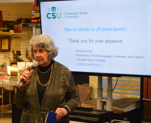 Kuni Nadas introduces Dr. Krisztina Feher