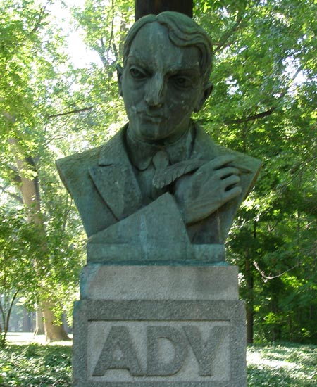 Endre Ady statue at Hungarian Cultural Garden in Cleveland Ohio - photos by Dan Hanson