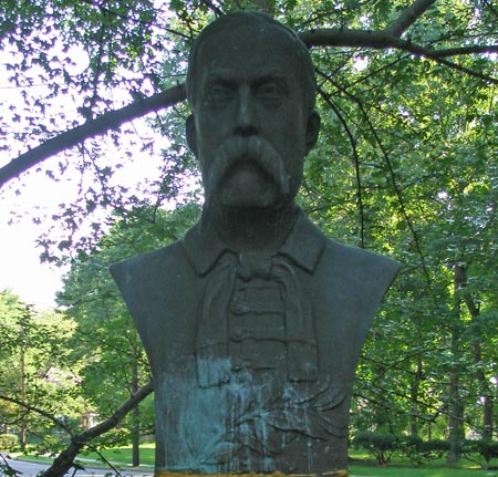 Imre Madach statue at Hungarian Cultural Garden in Cleveland Ohio - photos by Dan Hanson