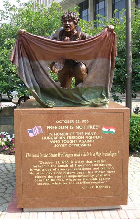 Freedom Fighter Statue of the 1956 Hungarian Revolution in Cleveland's Cardinal Mindszenty Plaza - photos by Dan Hanson