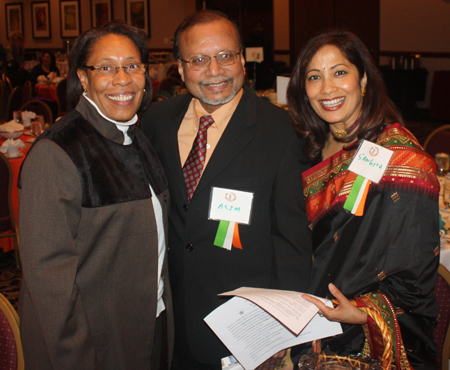 Representative Marcia Fudge, Asim Datta and Sangita Bafna