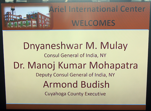 Welcome sign for Consul General of India New York Mr Mulay