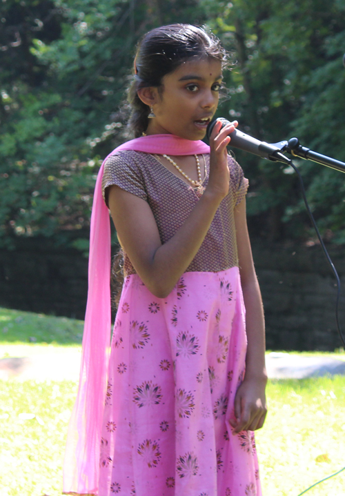 4th grade girl singing Indian song from movie