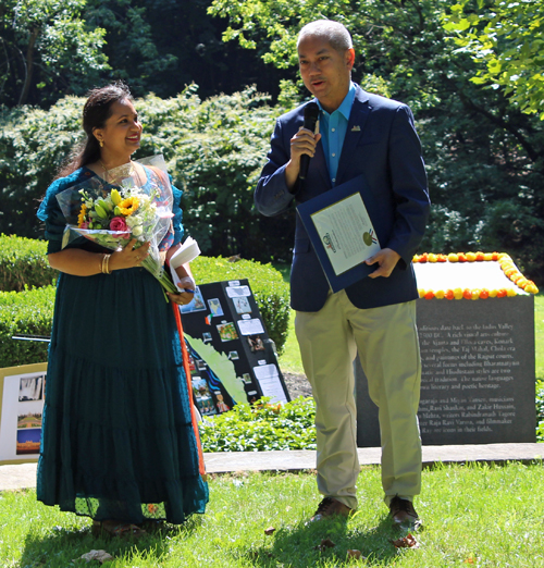 Mahima Rao with Mayor Ron Falconi