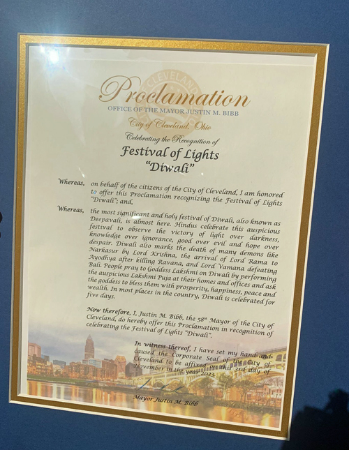 Diwali Proclamation