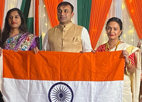 FICA Republic Day group with flag