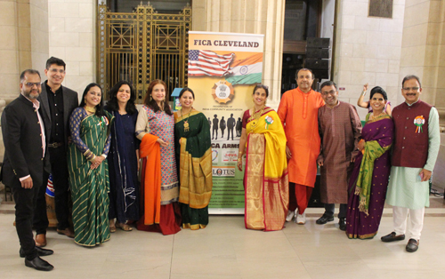 Group at FICA Diwali event at Cleveland City Hall