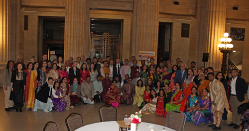 Group at FICA Diwali event at Cleveland City Hall