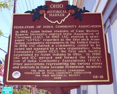 Federation of India Community Associations, FICA Ohio Marker