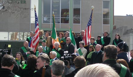 Singing the national anthems at 2008 Parade