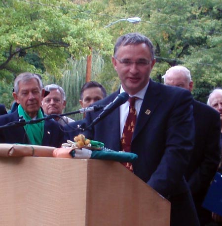 Dr. William Golden, Dean of the College of Business, Public Policy and Law at Galway University - Cleveland Irish Cultural Garden photos by Dan Hanson