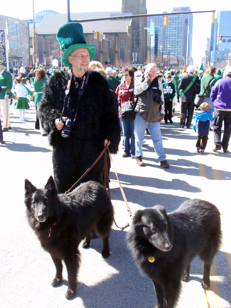 St. Patrcik's Day Parade fuzzy dog suit