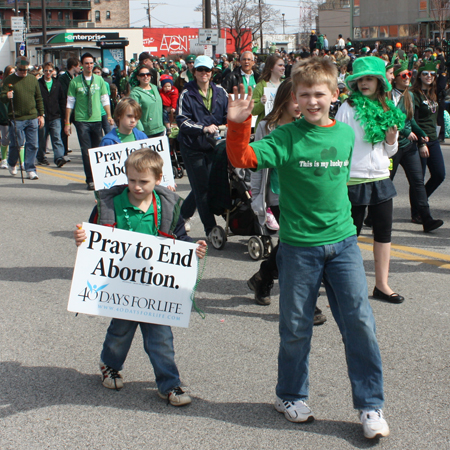 Right to Life marchers at St Patrick's Day parade