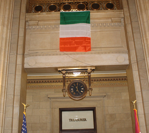 Irish flag in Cleveland City Hall Rotunda