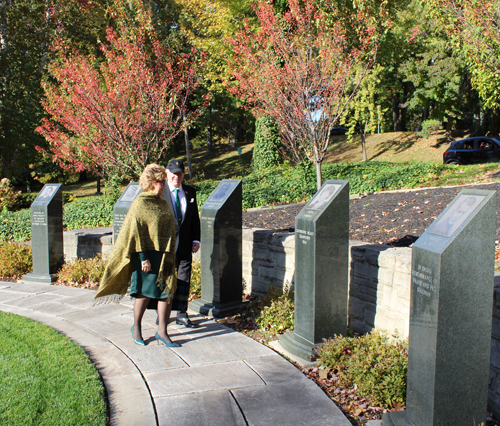 Ambassadors viewing the monuments in Irish Cultural Garden