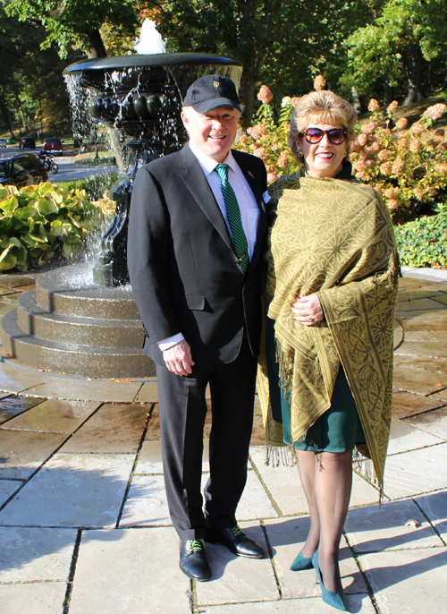 Ambassador Ed Crawford and Ambassador Geraldine Byrne Nason in Cleveland's Irish Cultural Garden