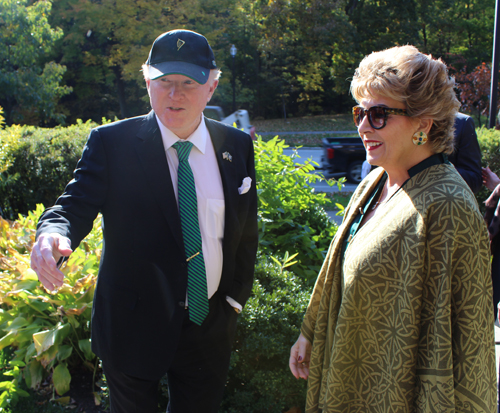 Ambassador Ed Crawford and Ambassador Geraldine Byrne Nason in Cleveland's Irish Cultural Garden