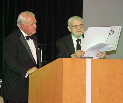 Gerry Quinn presented Mike Gibbons with the Mayo Crystal 