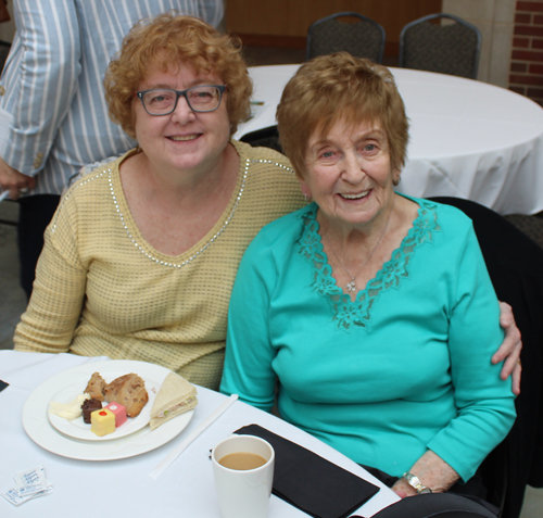 2023 Mayo Society Tea attendees Peggy Kelly and Patsy Lowry
