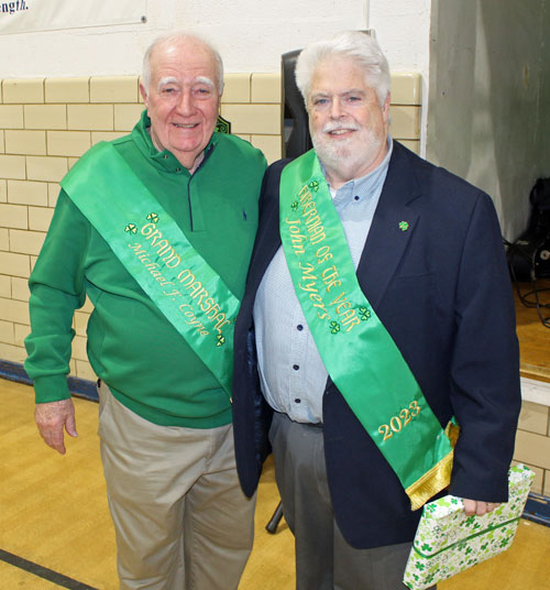 Grand Marshal Mickey Coyne and Hibernian of the Year John Myers 