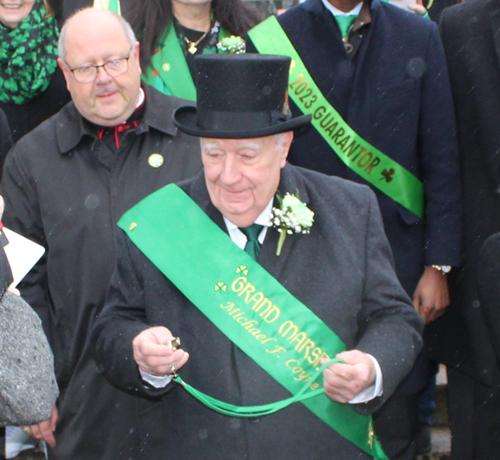 Grand Marshal Mickey Coyne with the whistle