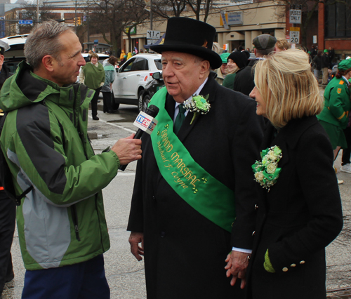 TV20 interviewing Grand Marshal Mickey Coyne and Michele Morgan