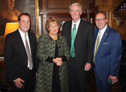 City of Mentor officials Ken Filipiak (City Manager), Sean Blake (Councilman) and Kevin Malecek (Director of Economic Development) with Ambassador Geraldine Byrne Nason