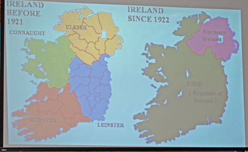 Map of Ireland before 1921 and after 1922