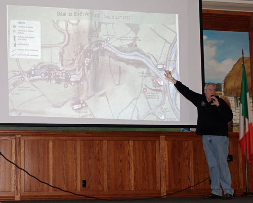 John O'Brien Jr. showing the map of the ambush