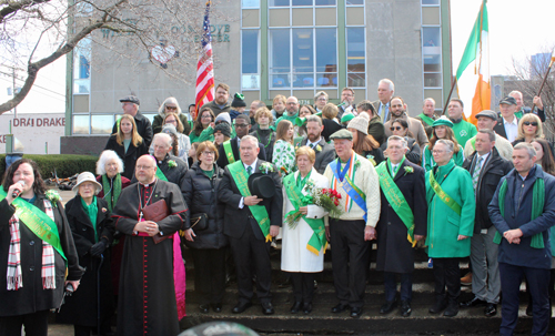 Katie Cooper led the singing of the Irish and US anthems.