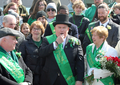 Grand Marshal Patrick Murphy blew the whistle to start the Parade