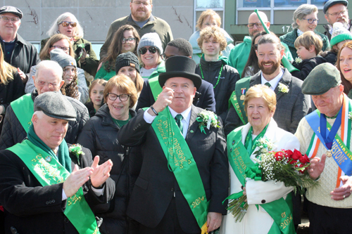 Grand Marshal Patrick Murphy blew the whistle to start the Parade