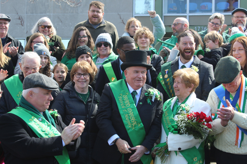 Grand Marshal Patrick Murphy blew the whistle to start the Parade