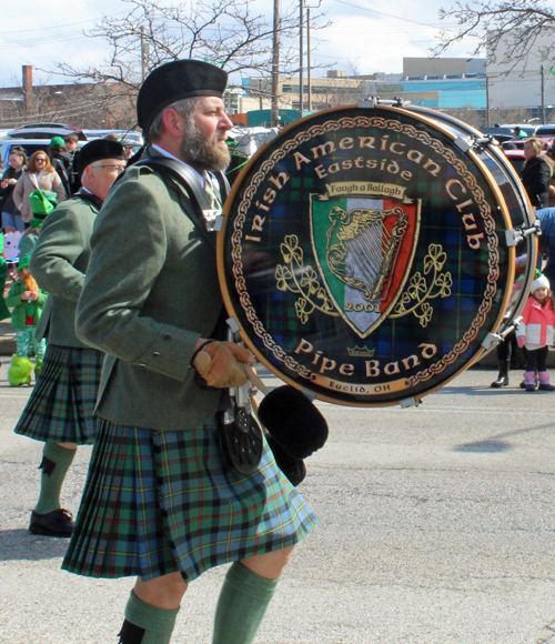 Cleveland 2024 St. Patrick's Day Parade - IACES Pipe band drum