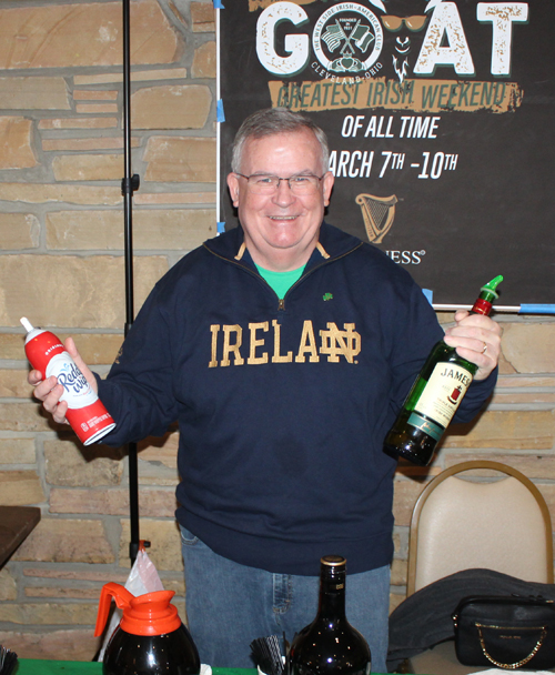 Grand Marshal Pat Murphy making Irish Coffee